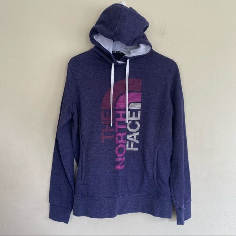 The North Face Graphic Hoodie Sweatshirt Blue M